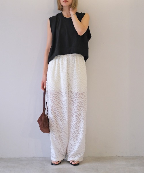 AKTE（アクテ）の「スリーブレスショートカットソープルオーバー（Tシャツ/カットソー・レディース・ブラック/ライトブルー/ホワイト・FREE）」の21枚目の写真