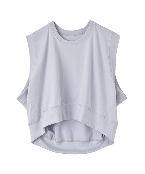 AKTE（アクテ）の「スリーブレスショートカットソープルオーバー（Tシャツ/カットソー・レディース・ブラック/ライトブルー/ホワイト・FREE）」の6枚目の写真