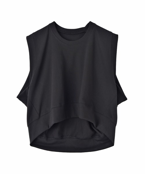 AKTE（アクテ）の「スリーブレスショートカットソープルオーバー（Tシャツ/カットソー・レディース・ブラック/ライトブルー/ホワイト・FREE）」の4枚目の写真