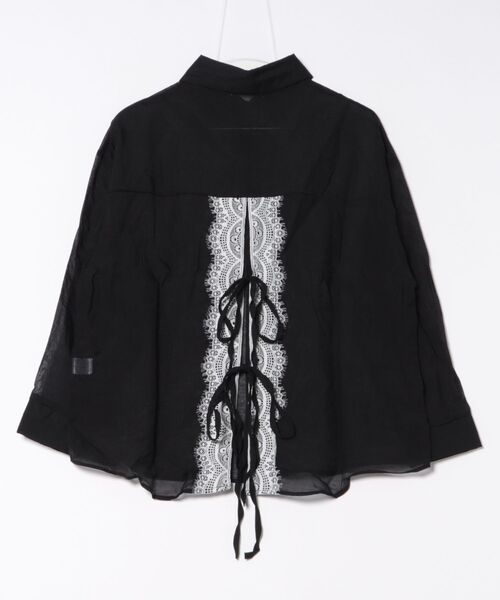 aimoha（アイモハ）の「バックリボンフェミニンシアーシャツ (SS)（シャツ/ブラウス・レディース・ホワイト/ライトグレー/ピンク/ライトグリーン/イエロー/ブルー/ブラック/ライトベージュ・FREE）」の9枚目の写真