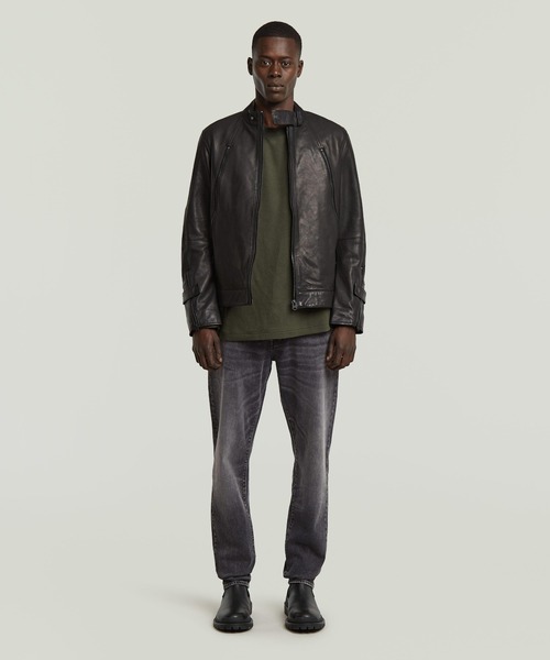 G-STAR（ジースター）の「Biker Leather Jacket/シングルレザーライダースジャケット（ライダースジャケット・メンズ・ダークブラック・MEDIUM/SMALL/X-SMALL）」の3枚目の写真