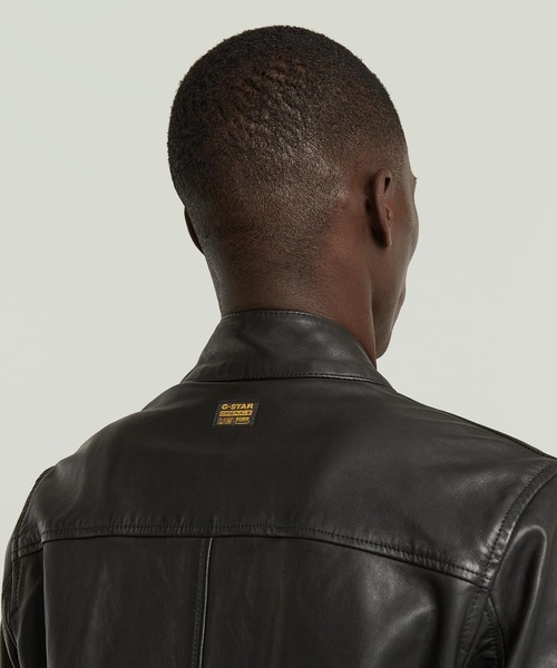 G-STAR（ジースター）の「Biker Leather Jacket/シングルレザーライダースジャケット（ライダースジャケット・メンズ・ダークブラック・MEDIUM/SMALL/X-SMALL）」の4枚目の写真