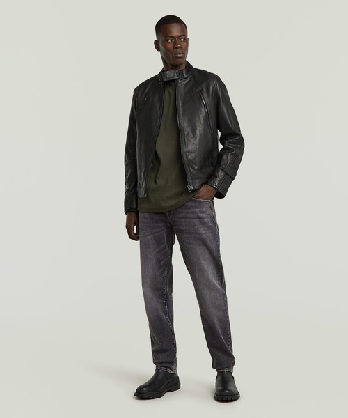 G-STAR（ジースター）の「Biker Leather Jacket/シングルレザーライダースジャケット（ライダースジャケット・メンズ・ダークブラック・MEDIUM/SMALL/X-SMALL）」の5枚目の写真
