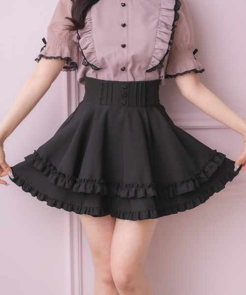 ロジータ バラ釦ポイントダブルフレアスカパン 美品 セール】バラ釦ポイントダブルフレアスカパン（スカート）｜ROJITA