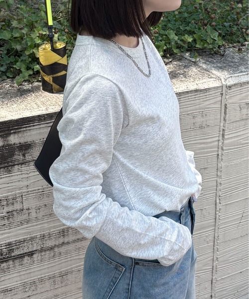 feepur(フェピュール)の「ベーシックシアーロンTee(Tシャツ/カットソー・レディース・オフホワイト/杢グレー/ブラック/ベージュ/オートミール/イエロー/ピンク・MEDIUM)」の14枚目の写真