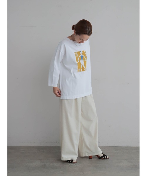 FIL DE FER（フィルデフェール）の「シャドウパターン起毛　イージーパンツ（その他パンツ・レディース・マスタード/ホワイト・FREE）」の6枚目の写真