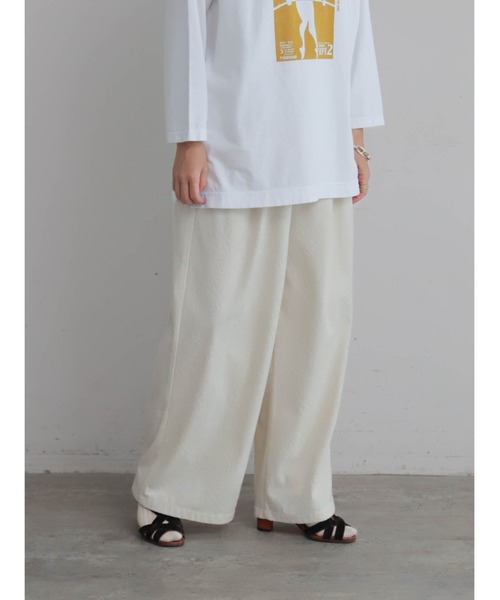FIL DE FER（フィルデフェール）の「シャドウパターン起毛　イージーパンツ（その他パンツ・レディース・マスタード/ホワイト・FREE）」の3枚目の写真
