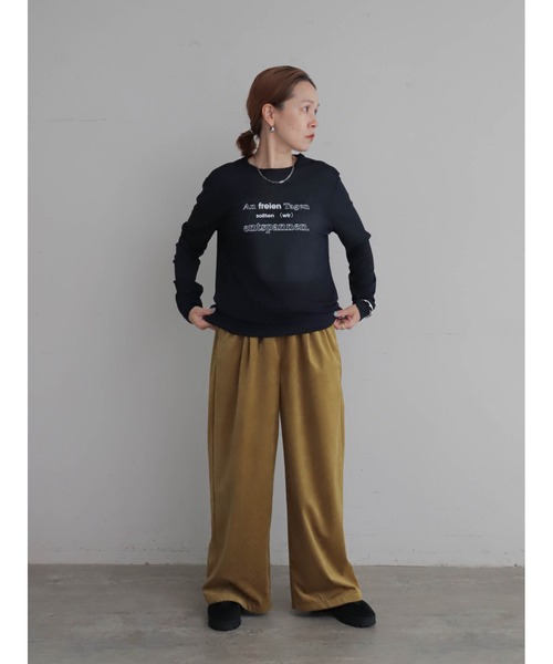 FIL DE FER（フィルデフェール）の「シャドウパターン起毛　イージーパンツ（その他パンツ・レディース・マスタード/ホワイト・FREE）」の11枚目の写真