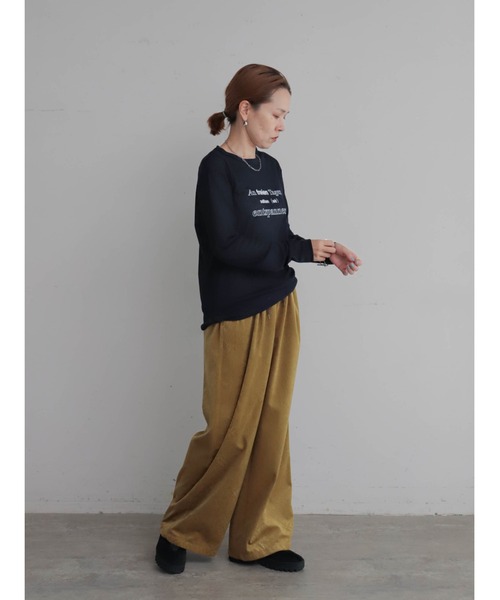 FIL DE FER（フィルデフェール）の「シャドウパターン起毛　イージーパンツ（その他パンツ・レディース・マスタード/ホワイト・FREE）」の12枚目の写真