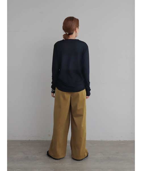 FIL DE FER（フィルデフェール）の「シャドウパターン起毛　イージーパンツ（その他パンツ・レディース・マスタード/ホワイト・FREE）」の14枚目の写真