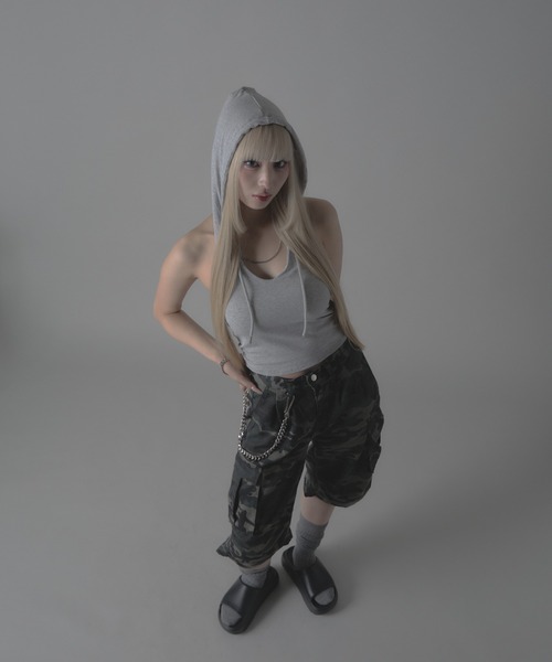 Chick(チック)の「Camouflage Pattern Half Cargo Pants / カモフラージュ柄 ハーフカーゴパンツ 迷彩柄(カーゴパンツ・レディース・カモフラージュ・FREE)」の14枚目の写真