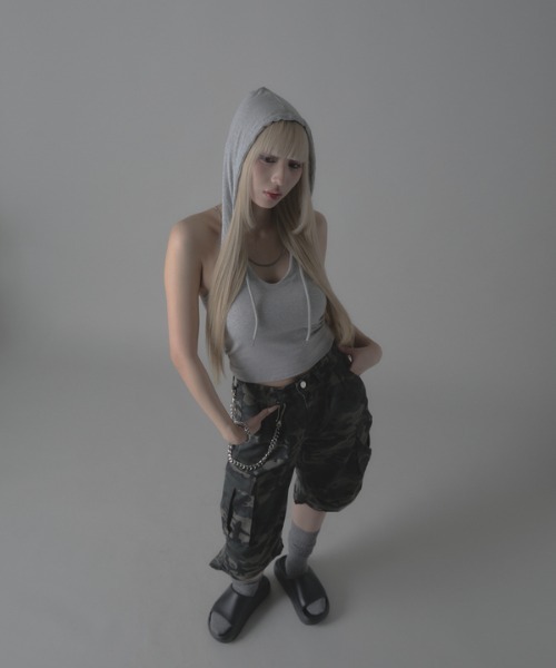 Chick(チック)の「Camouflage Pattern Half Cargo Pants / カモフラージュ柄 ハーフカーゴパンツ 迷彩柄(カーゴパンツ・レディース・カモフラージュ・FREE)」の15枚目の写真
