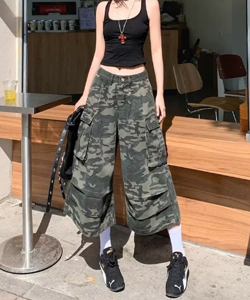 Chick(チック)の「Camouflage Pattern Half Cargo Pants / カモフラージュ柄 ハーフカーゴパンツ 迷彩柄(カーゴパンツ・レディース・カモフラージュ・FREE)」の18枚目の写真