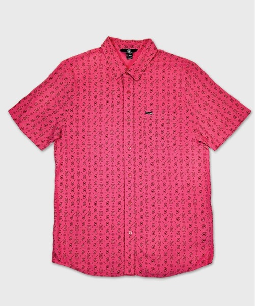 VOLCOM(ボルコム)の「【VOLCOM/ボルコム】High Ball Short Sleeve Woven Shirt /胸ポケットワンポイント総柄半袖シャツ(シャツ/ブラウス・メンズ・ライトブルー/ブラック/ローズ/ライトグリーン・SMALL/MEDIUM/LARGE/X-LARGE)」の4枚目の写真