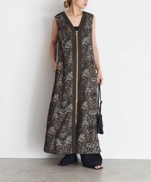 美品　エイミーロウ　タグ付き　デニム　異素材　ドッキングワンピース　コート　Ｍ Eimee Law（エイミーロウ）の「【Eimee Law】CATプリント