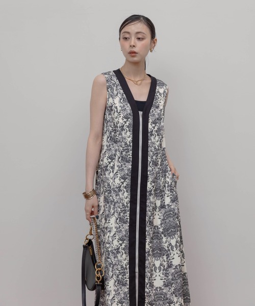 アラベスクプリント フロントZIPワンピース（ワンピース）｜Eimee Law