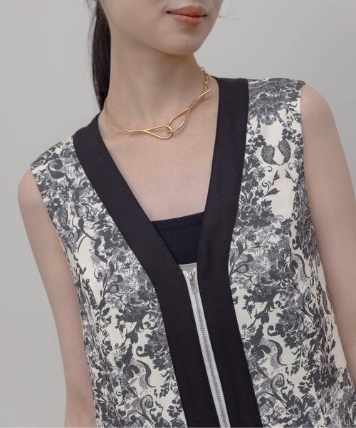 アラベスクプリント フロントZIPワンピース Eimee Law│Eimee Law