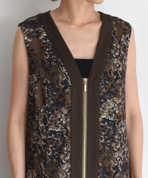 アラベスクプリント フロントZIPワンピース（ワンピース）｜Eimee Law