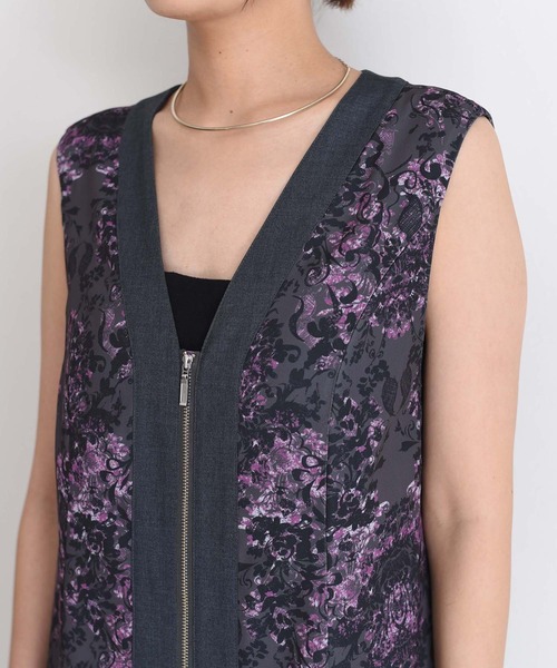 アラベスクプリント フロントZIPワンピース（ワンピース）｜Eimee Law