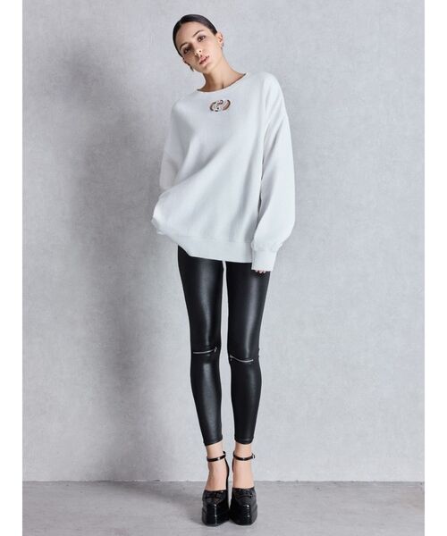 GYDA（ジェイダ）の「GD CUT OUT スウェットトップス（スウェット・レディース・パープル/オフホワイト/ブラック・FREE）」の5枚目の写真