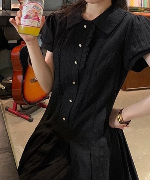 Miniministore(ミニミニストア)の「プリーツミニワンピース半袖 セットアップ春夏(ワンピース・レディース・ブラック/ホワイト・M/L)」の16枚目の写真