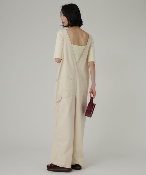 BABYLONE（バビロン）の「カツラギサロペット（サロペット/オーバーオール・レディース・チャコール/アイボリー・フリー）」の12枚目の写真