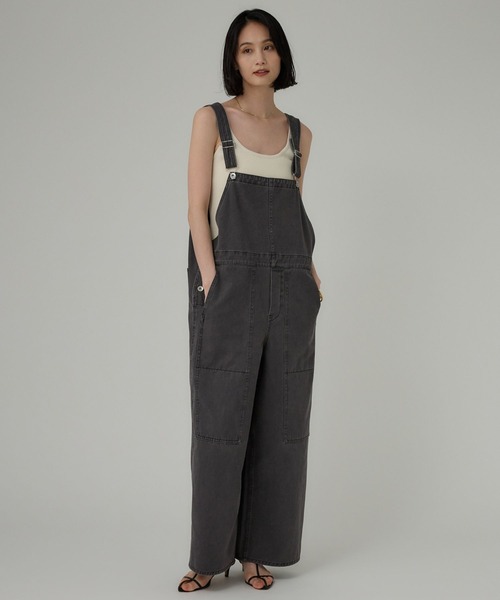 BABYLONE（バビロン）の「カツラギサロペット（サロペット/オーバーオール・レディース・チャコール/アイボリー・フリー）」の3枚目の写真