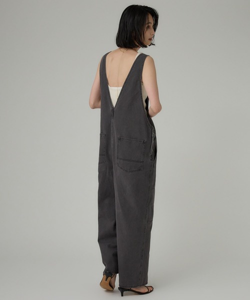 BABYLONE（バビロン）の「カツラギサロペット（サロペット/オーバーオール・レディース・チャコール/アイボリー・フリー）」の6枚目の写真