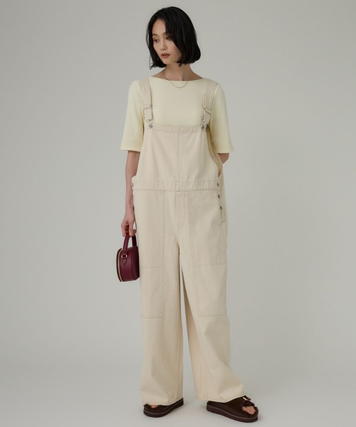 BABYLONE（バビロン）の「カツラギサロペット（サロペット/オーバーオール・レディース・チャコール/アイボリー・フリー）」の8枚目の写真