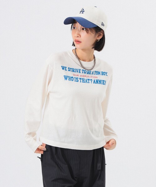 BEAMS BOY（ビームスボーイ）の「【1/15再値下げ】ボーイ メッセージ ロングスリーブ Tシャツ（Tシャツ/カットソー・レディース・オフホワイト/ブラウン・ONE SIZE）」の7枚目の写真