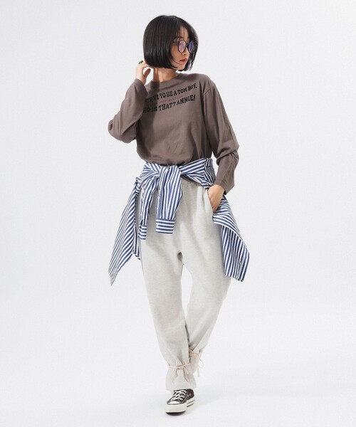 BEAMS BOY（ビームスボーイ）の「【1/15再値下げ】ボーイ メッセージ ロングスリーブ Tシャツ（Tシャツ/カットソー・レディース・オフホワイト/ブラウン・ONE SIZE）」の9枚目の写真