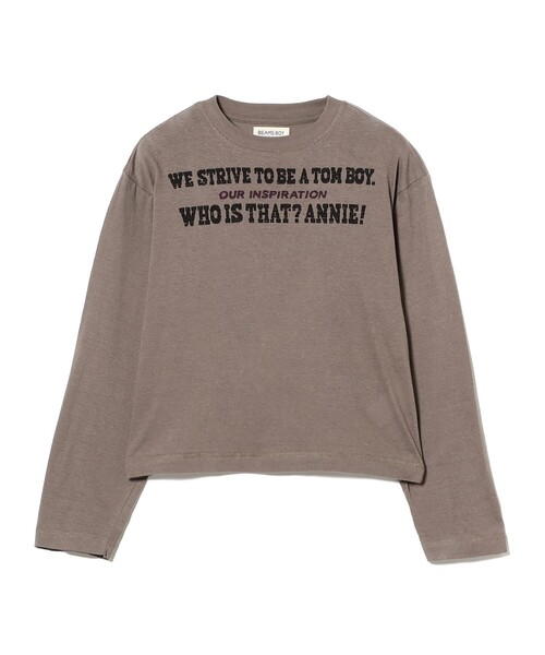 BEAMS BOY（ビームスボーイ）の「【1/15再値下げ】ボーイ メッセージ ロングスリーブ Tシャツ（Tシャツ/カットソー・レディース・オフホワイト/ブラウン・ONE SIZE）」の16枚目の写真