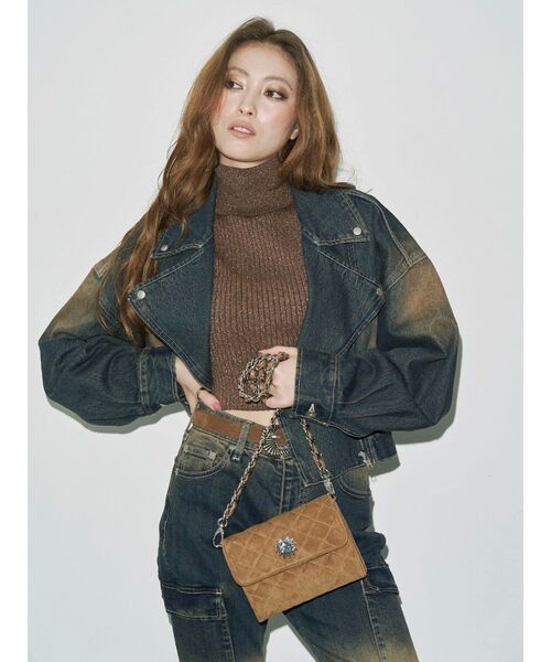 EVRIS（エヴリス）の「キルティングウォレットBAG（ハンドバッグ・レディース・マスタード/ベージュ/ブラック・FREE）」の7枚目の写真