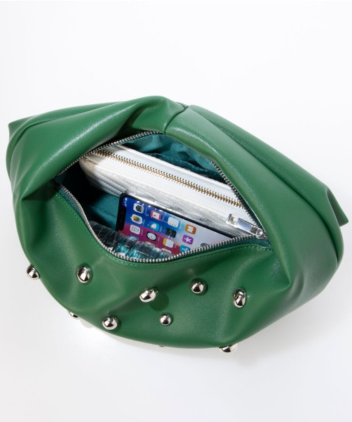 cache cache（カシュ カシュ）の「カシュカシュ cachecache / スタッズワンハンドルバッグ（ショルダーバッグ・レディース・グリーン/アイボリー/ブラック・FREE）」の16枚目の写真