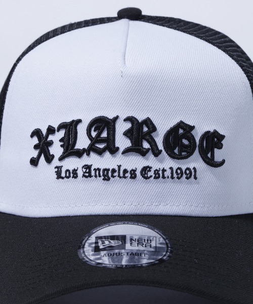 XLARGE ×NEW ERA ブラック XLARGE×NEW ERA OLD ENGLISH LOGO MESH SNAPBACK CAP（キャップ