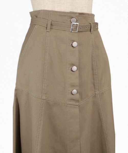 nissen（ニッセン）の「ヨークフレアチノスカート（デニムスカート・レディース・グレー・マルチサイズ）」の3枚目の写真