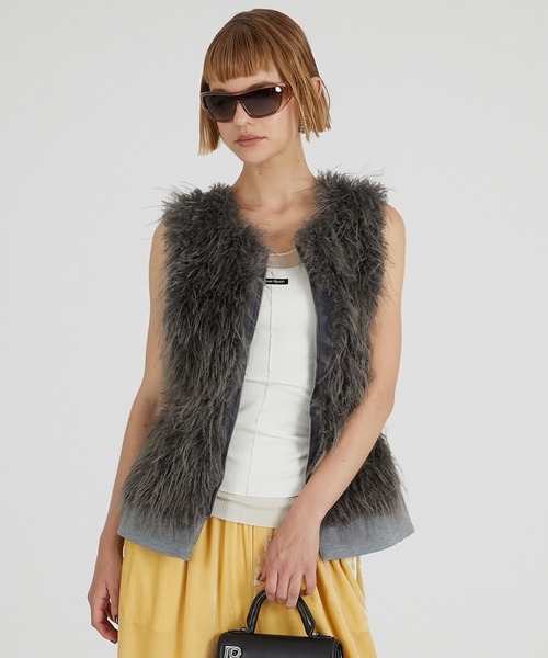 PRANK PROJECT プランクプロジェクトFur Trimmed Vest PRANK PROJECT【プランクプロジェクト】fur trimming vest