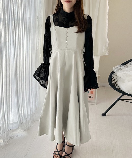 ReRe（リリ）の「ロングキャミワンピース（ワンピース・レディース・ライトカーキ/ブルー/ライトグレー/ブラック・MEDIUM）」の15枚目の写真