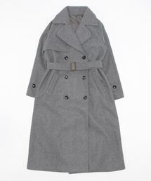 トレンチコート•グレー【ほぼ新品⭐️】 ダブルトレンチコート【撥水加工】【ミドル丈】 (PWH17600-41