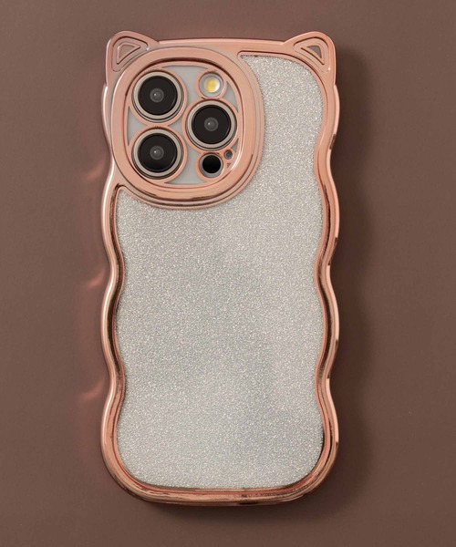 iPhoneケース カバー ねこみみデザイン キラキラグリッター【iPhone 13