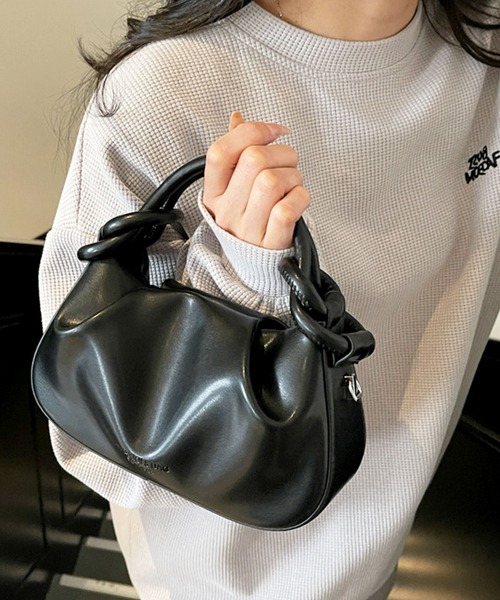 florist（フローリスト）の「2WAY レザーライクツイストハンドルバッグ/ショルダーバッグ（ハンドバッグ・レディース・ピンク/ブラック/オフホワイト/シルバー・FREE）」の22枚目の写真