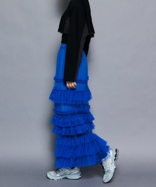 Volume Tulle Ruffle Skirt/ボリュームチュールフリルスカート