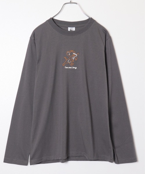 Tom&Jerry(トムアンドジェリー)の「【TOM & JERRY/トムとジェリー】プリントロンT(Tシャツ/カットソー・レディース・サックスブルー/グレイッシュベージュ/スミクロ/ライトグリーン・MEDIUM/LARGE)」の7枚目の写真
