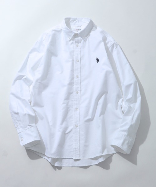 U.S. POLO ASSN.(ユーエスポロアッスン)の「【U.S. POLO ASSN./ユーエスポロアッスン】 ロゴ刺繍 オックスフォード / デニム ボタンダウン 長袖 シャツ(シャツ/ブラウス・メンズ・アイボリー/ブラック/ブルー/インディゴブルー・LL/L/M)」の5枚目の写真