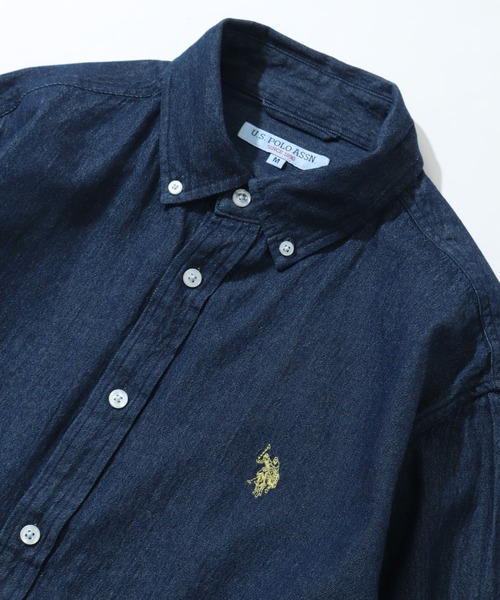U.S. POLO ASSN.(ユーエスポロアッスン)の「【U.S. POLO ASSN./ユーエスポロアッスン】 ロゴ刺繍 オックスフォード / デニム ボタンダウン 長袖 シャツ(シャツ/ブラウス・メンズ・アイボリー/ブラック/ブルー/インディゴブルー・LL/L/M)」の12枚目の写真