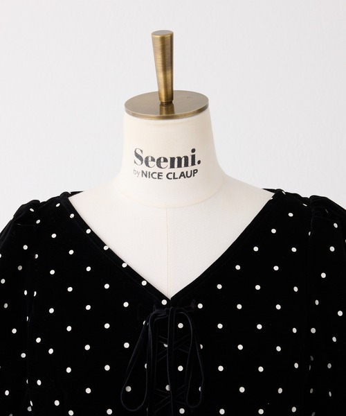 ブラウス シャツ 「Seemi.」ベロアドットブラウス レディース Seemi.】ベロアドットブラウス（シャツ/ブラウス）｜Seemi