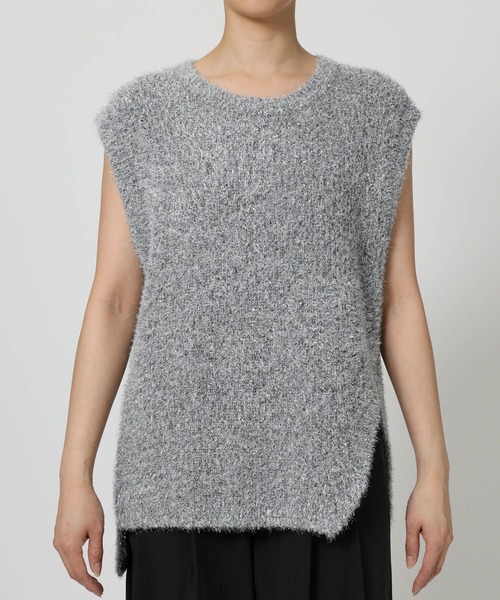 BABYLONE(バビロン)の「スパークルアシメヘムニットベスト(ベスト・レディース・シルバー・フリー)」の11枚目の写真