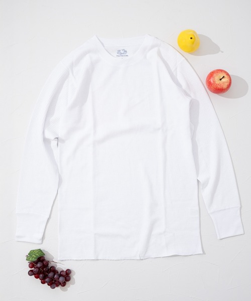 FRUIT OF THE LOOM(フルーツオブザルーム)の「【FRUIT OF THE LOOM】FTL TC ワッフルロンT / フルーツオブザルーム 無地 長袖サーマルTシャツ(Tシャツ/カットソー・メンズ・グレー/ブラック/ネイビー/ホワイト・M/L/XL)」の2枚目の写真