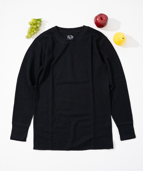 FRUIT OF THE LOOM(フルーツオブザルーム)の「【FRUIT OF THE LOOM】FTL TC ワッフルロンT / フルーツオブザルーム 無地 長袖サーマルTシャツ(Tシャツ/カットソー・メンズ・グレー/ブラック/ネイビー/ホワイト・M/L/XL)」の3枚目の写真