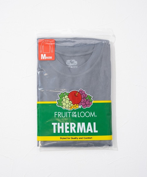 FRUIT OF THE LOOM(フルーツオブザルーム)の「【FRUIT OF THE LOOM】FTL TC ワッフルロンT / フルーツオブザルーム 無地 長袖サーマルTシャツ(Tシャツ/カットソー・メンズ・グレー/ブラック/ネイビー/ホワイト・M/L/XL)」の8枚目の写真